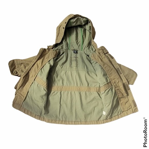 Gap Toddler Army Green Hooded Zip Up Cargo Utility Jacket Size Unisex 12-18 mos. - Picture 3 of 8